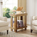 2 - Tier End Table, Wood Side Table with Lower Shelf Tribesigns