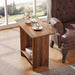 2 - Tier End Table, Wood Sofa Side Table with Storage Tribesigns