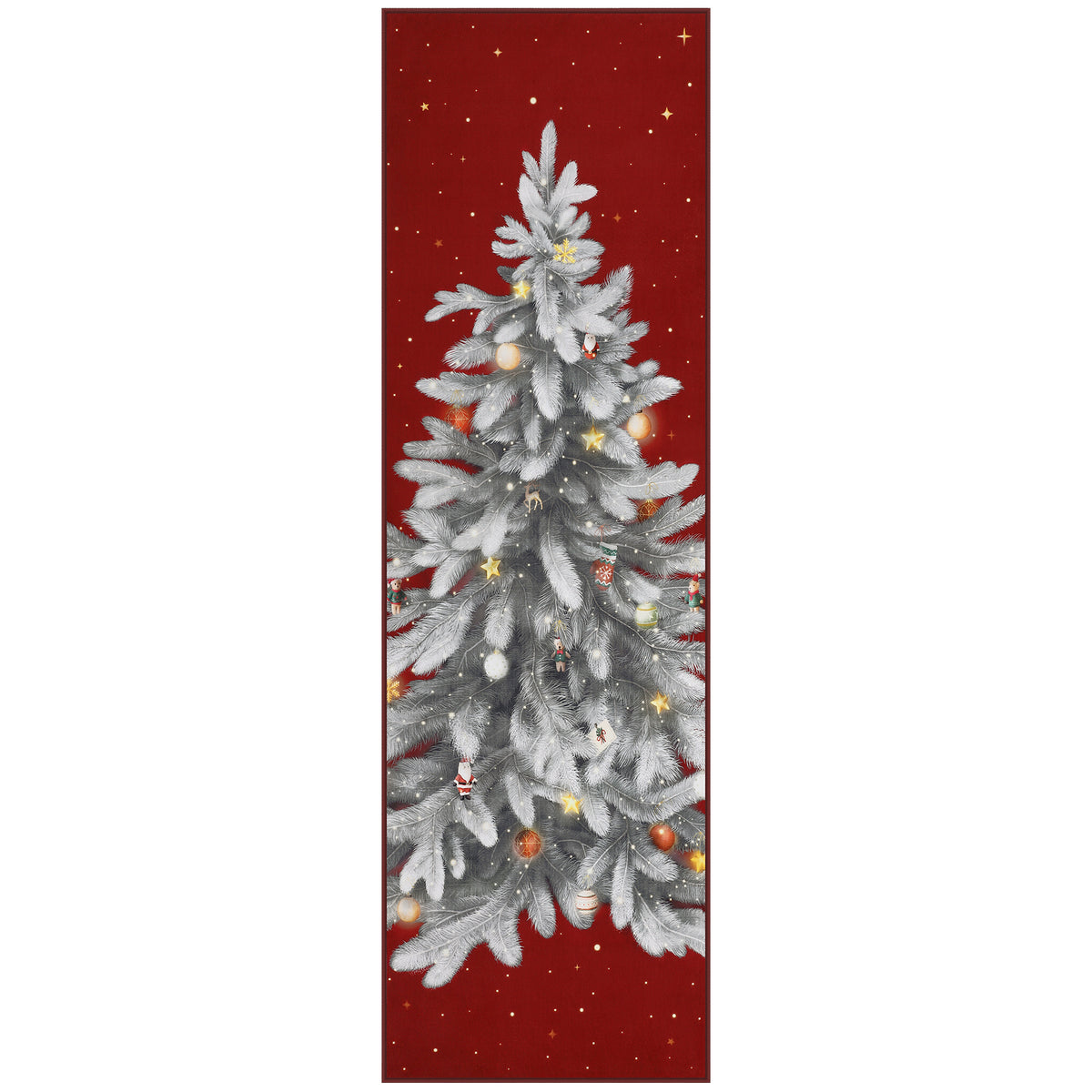Tribesigns Christmas Tree Washable Runner Rug for Hallway Entryway