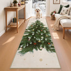 Tribesigns Christmas Tree Washable Runner Rug for Hallway Entryway
