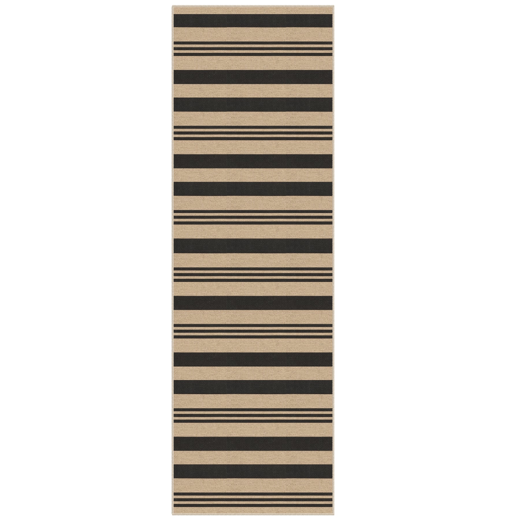 2.5x8/3x5 Striped Easy Jute Area Rug, Outdoor Hallway Runner Rug Non-Skid Washable Indoor Carpet for Entryway Porch, Oeko-Tex Certified