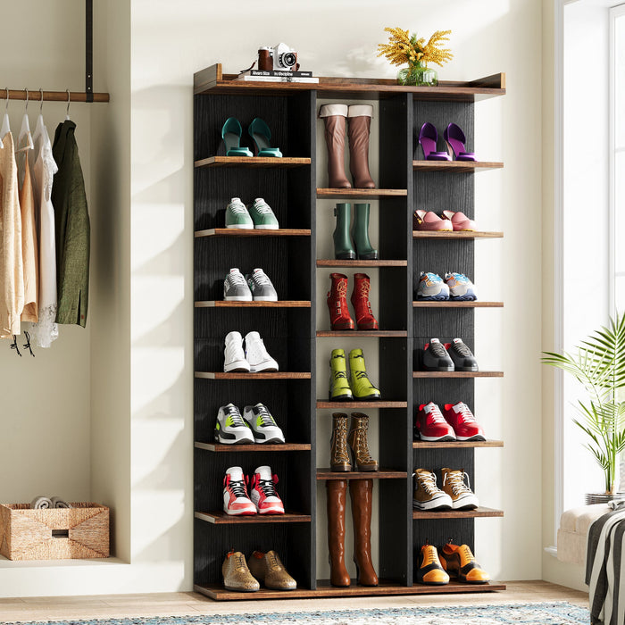 20 Pairs Shoe Rack, 7-Tier Wood Shoe Storage Shelf for Entryway Tribesigns