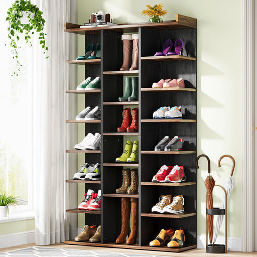 20 Pairs Shoe Rack, 7-Tier Wood Shoe Storage Shelf for Entryway Tribesigns