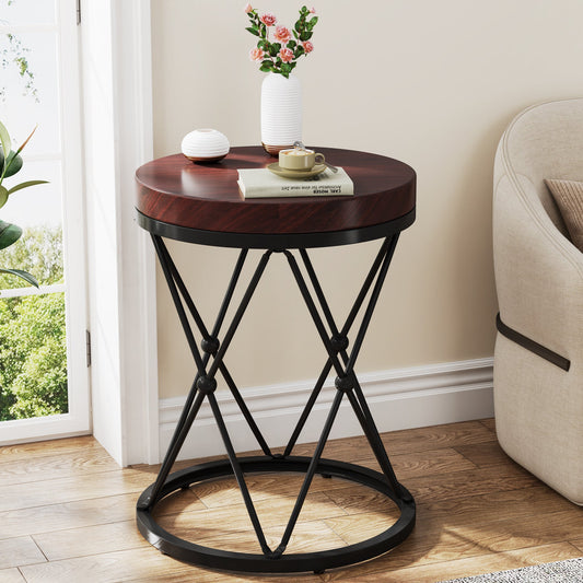 20" Round End Table, Modern Sofa Side Table Nightstand Tribesigns