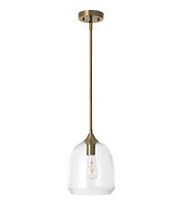 Tribesigns Modern Hammered Glass Pendant Light, Brass Island Light