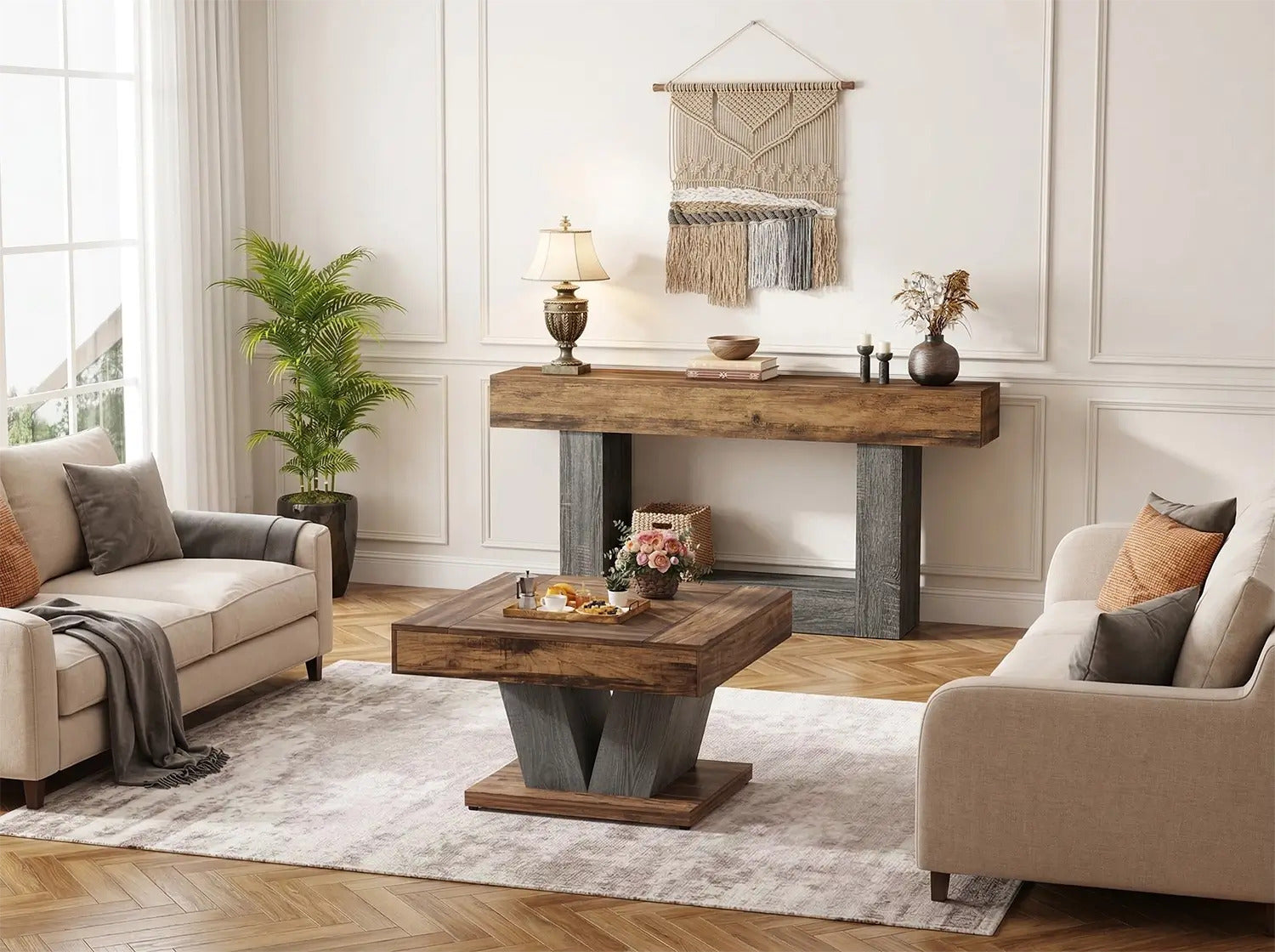 Tribesigns Wood Coffee Table, 31.5