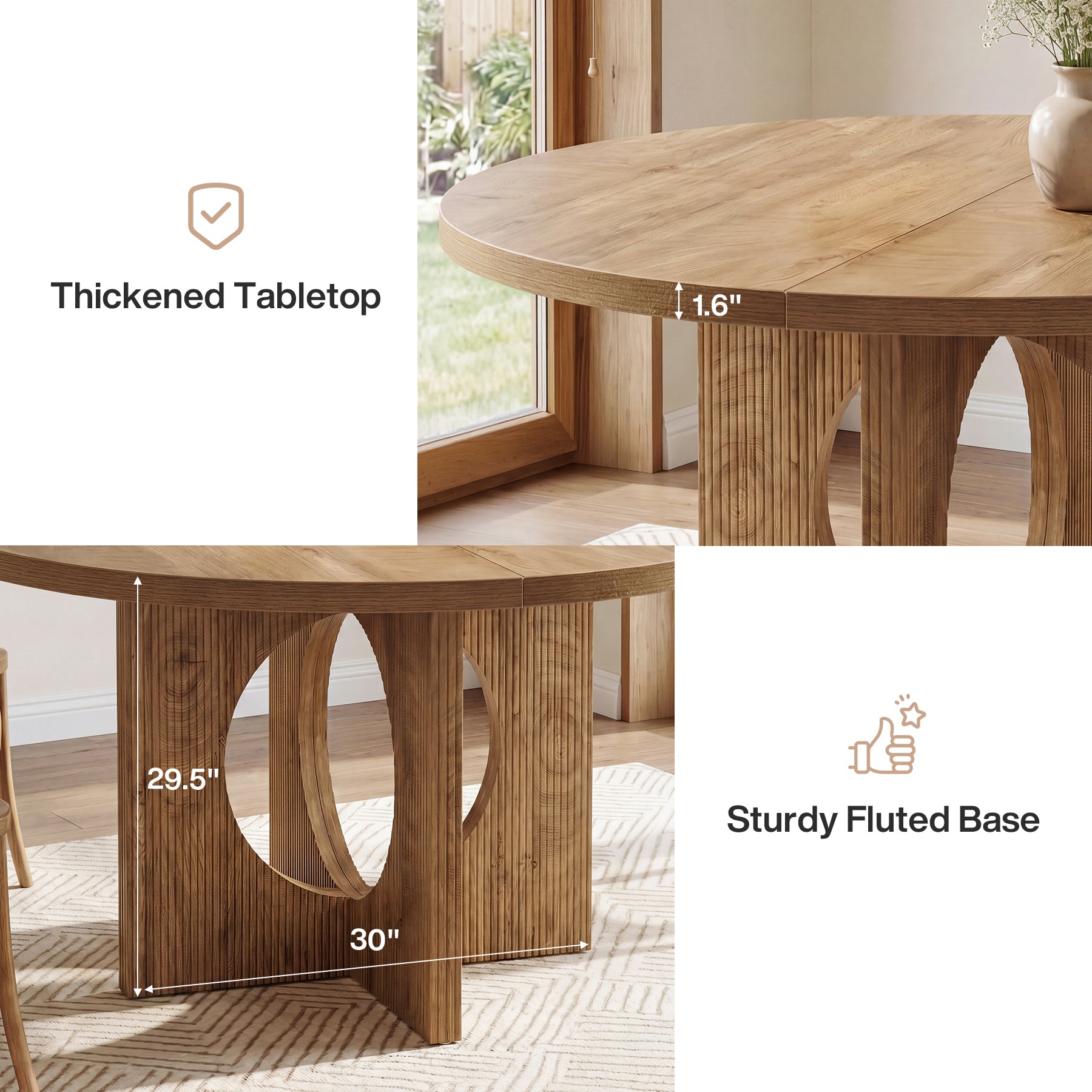 2-Tier Farmhouse End Table, 23.6" Side Table Nightstand with Storage for Living Room