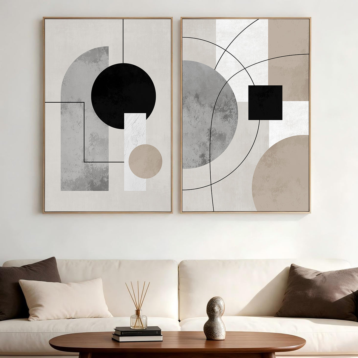 Large Wall Art Set of 2, 24x36 Framed Canvas Wall Decor for Living Room
