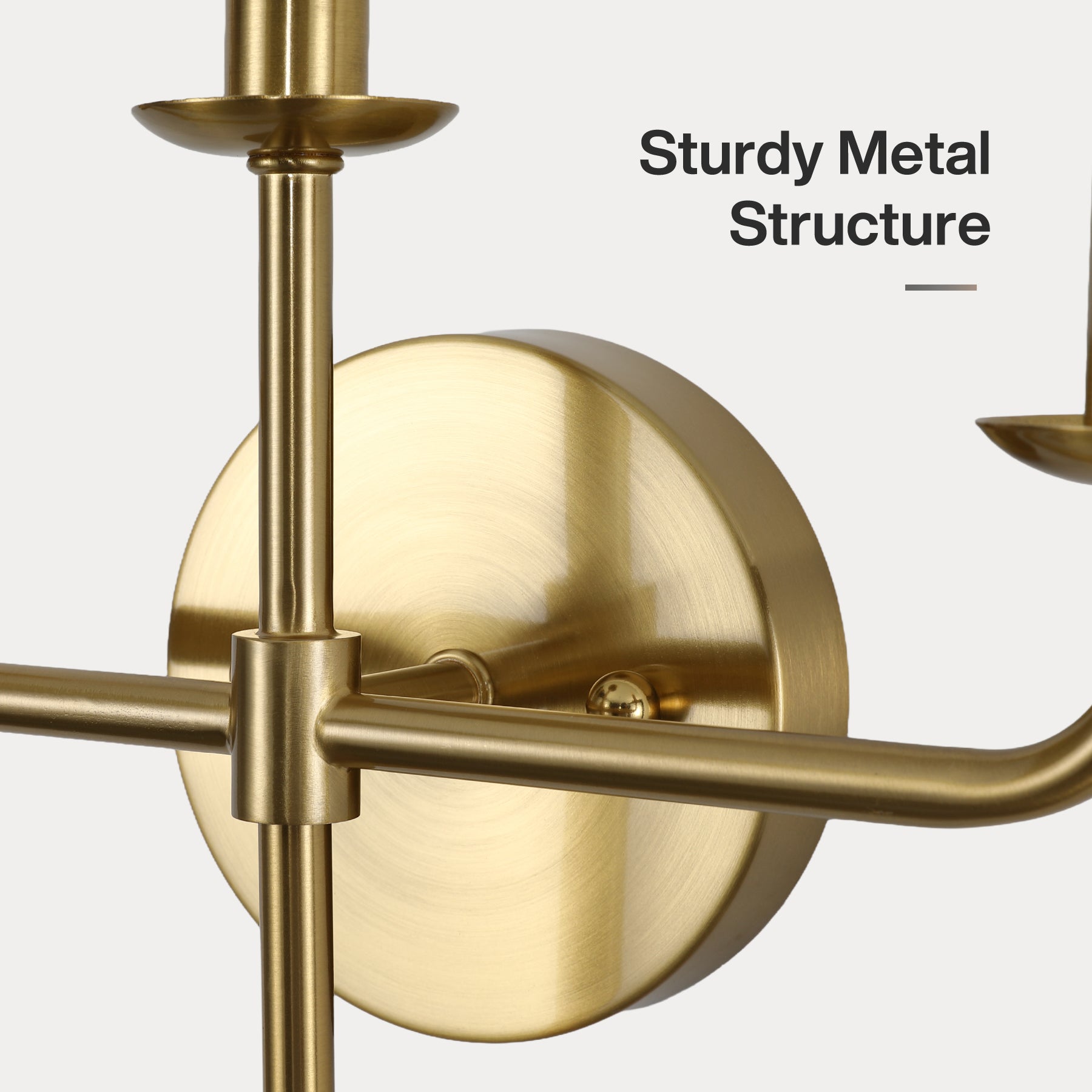 3-Light Gold Wall Sconce, Elegant Brass Candle Wall Light for Bedroom