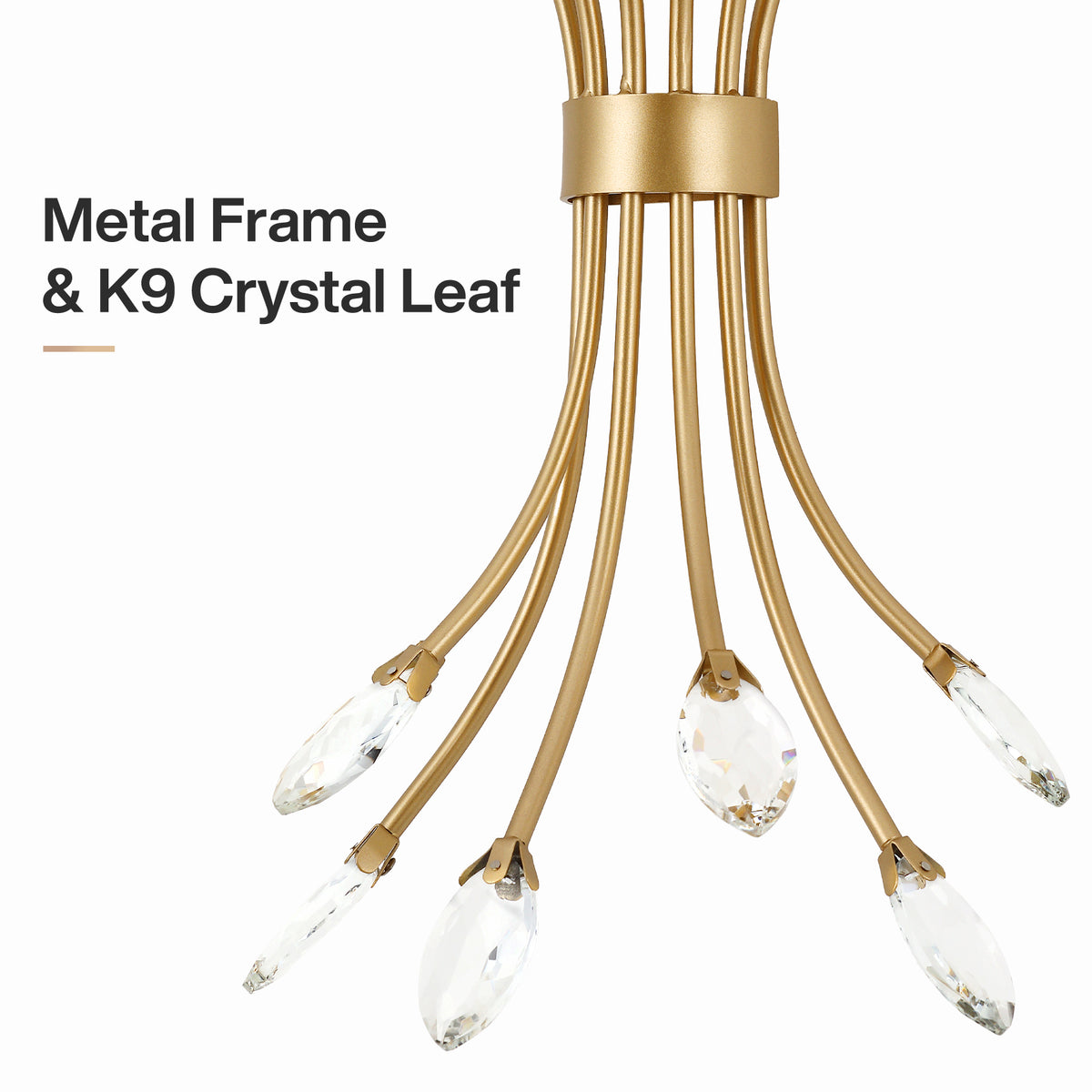 19.96" Gold Wall Sconce, Double Layer Fabric Wall Light with Crystal