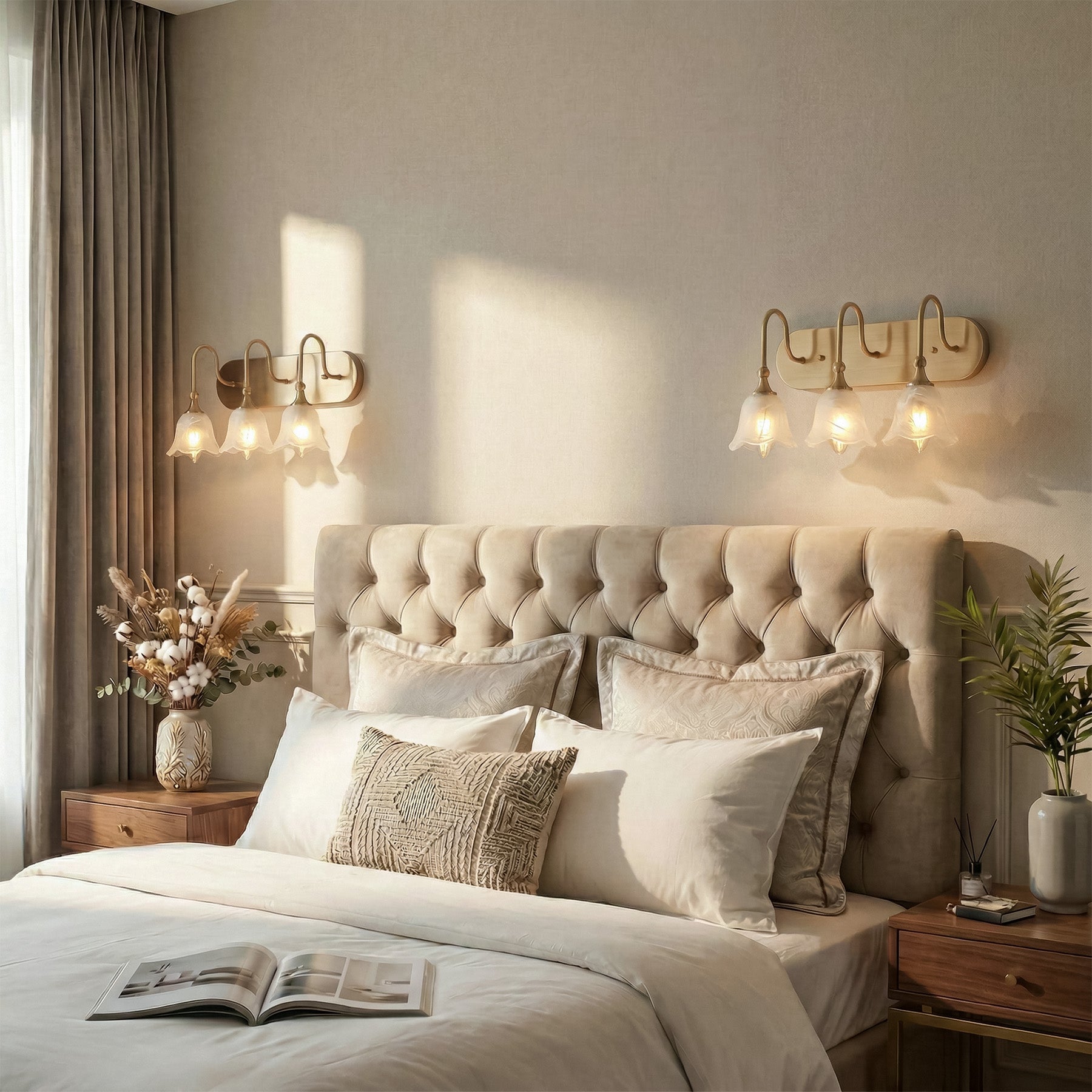 3-Light Light Fixtures, Modern Wall Lights Bathroom Vanity with Clear Glass Shades