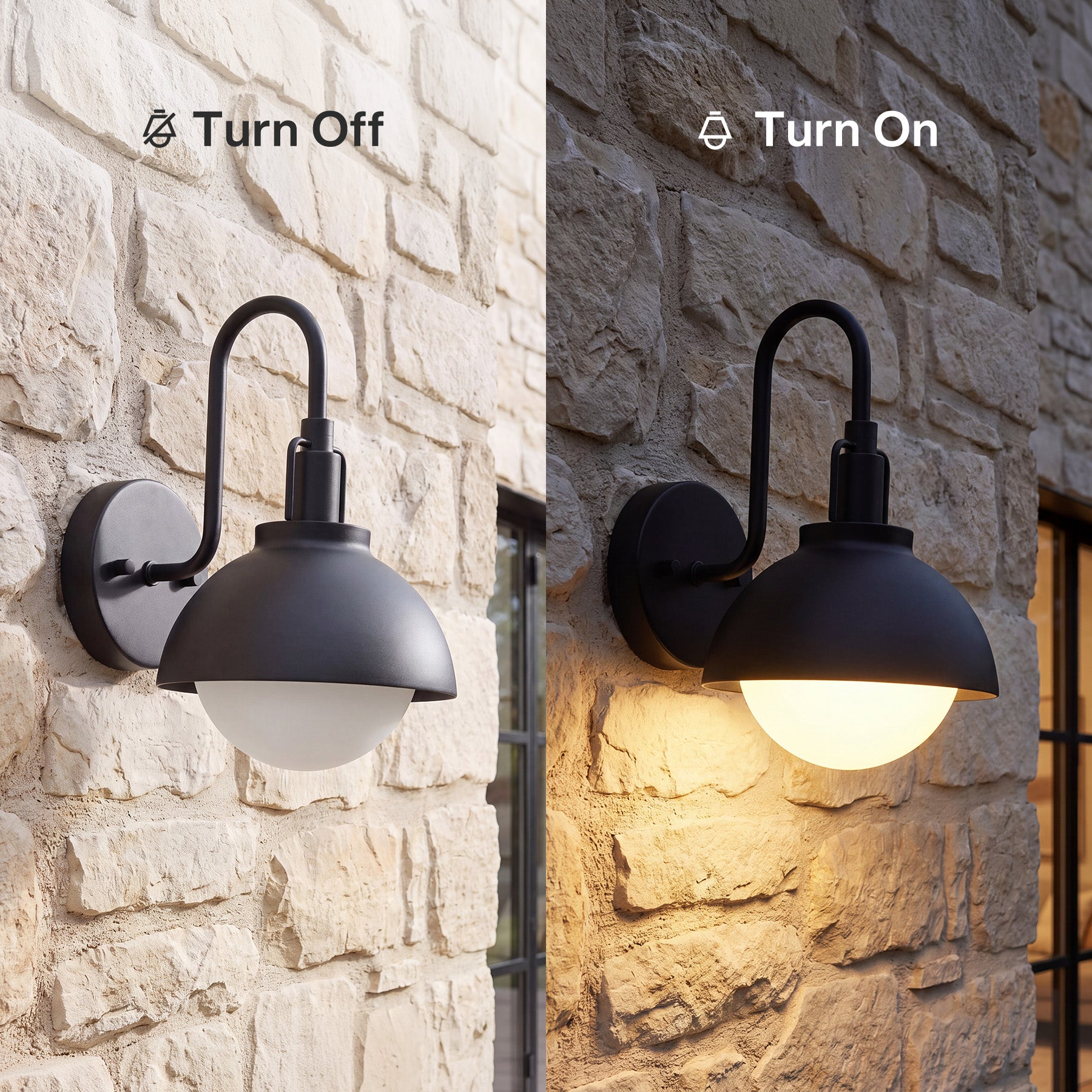 Outdoor Wall Sconce, Waterproof Exterior Wall Light Fixture for Porch, Patio, Entryway