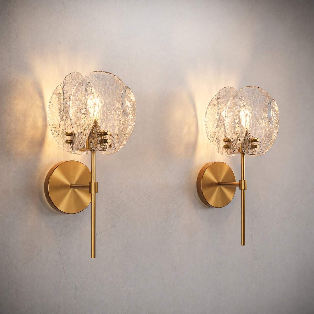 Tribesigns 15" Modern Wall Sconce, Bathroom Wall Light Fixture with Textured Clear Glass Shade