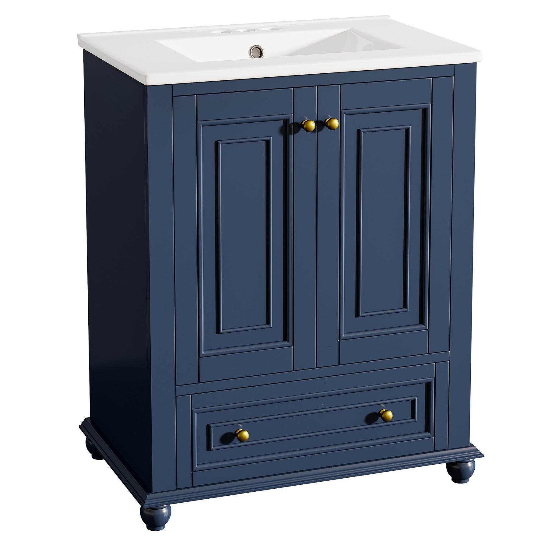 23.6" Bathroom Vanity, Freestanding Bathroom Storage Vanity Cabinet with 2 Doors