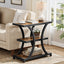 23.6" End Table, 3-Tier Side Table Nightstand with Geometric Design