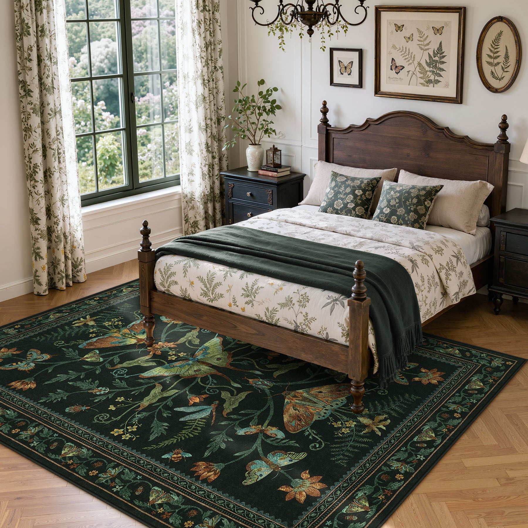 Insect Paradise Area Rug, Non-Slip Indoor Rug for Living Room Bedroom, Oeko-Tex Certified