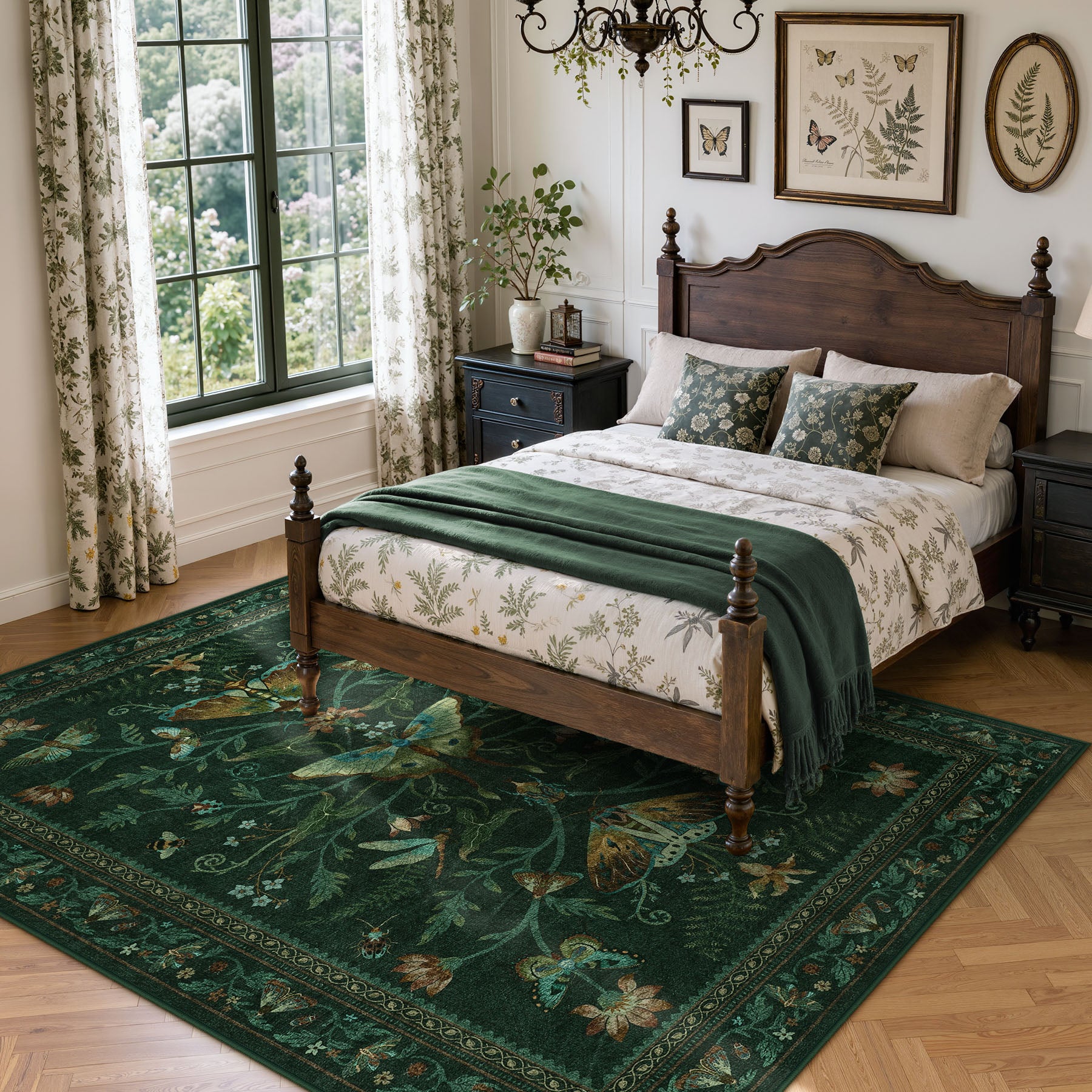 Insect Paradise Area Rug, Non-Slip Indoor Rug for Living Room Bedroom, Oeko-Tex Certified
