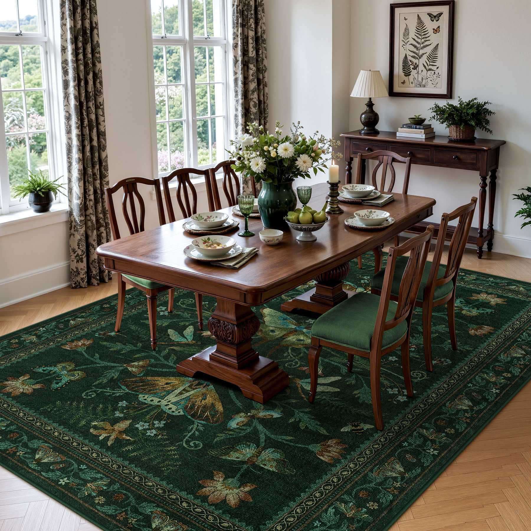 Insect Paradise Area Rug, Non-Slip Indoor Rug for Living Room Bedroom, Oeko-Tex Certified