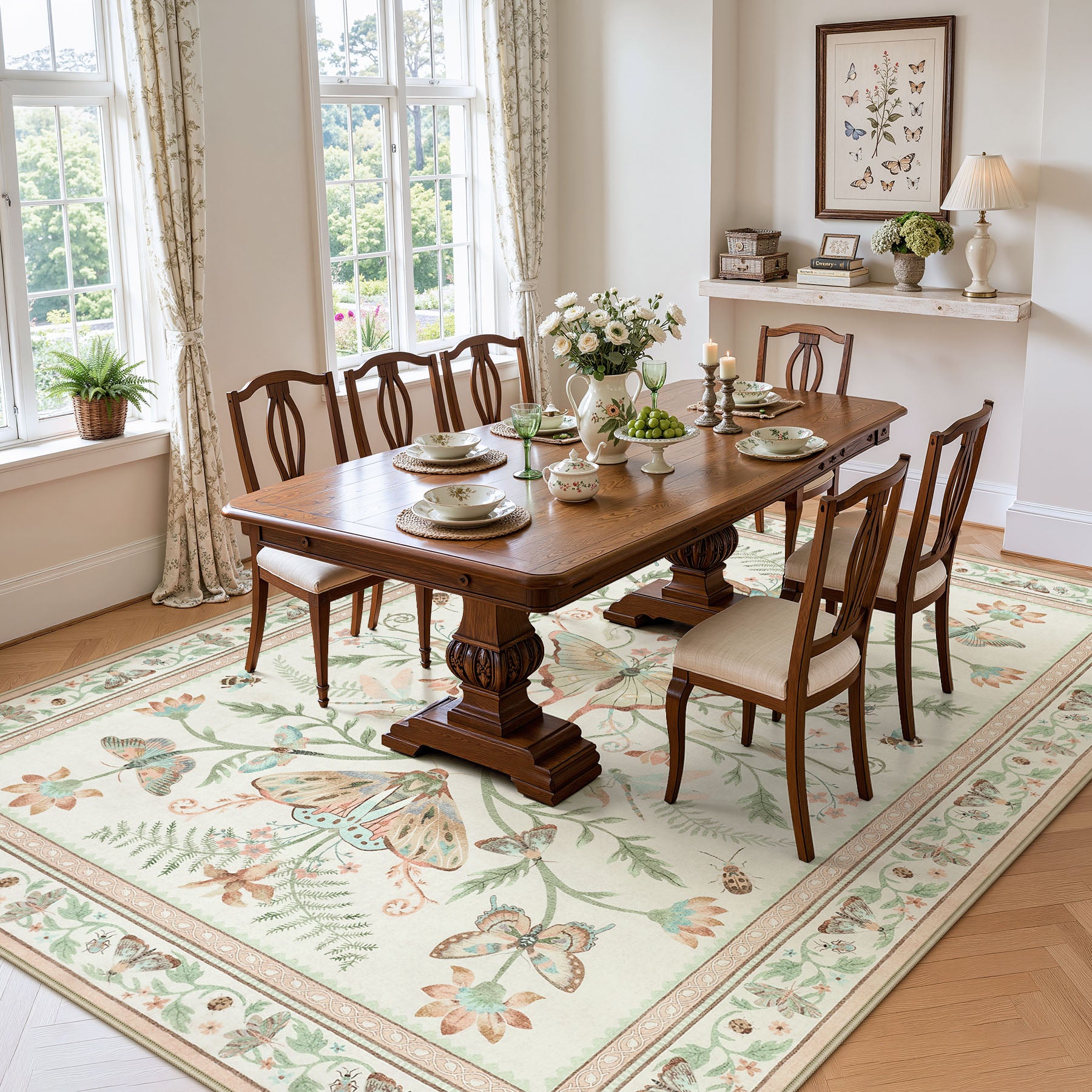 Insect Paradise Area Rug, Non-Slip Indoor Rug for Living Room Bedroom, Oeko-Tex Certified