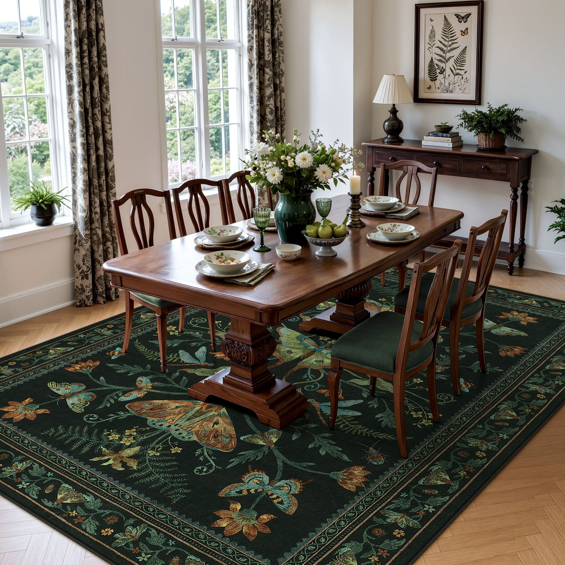 Insect Paradise Area Rug, Non-Slip Indoor Rug for Living Room Bedroom, Oeko-Tex Certified