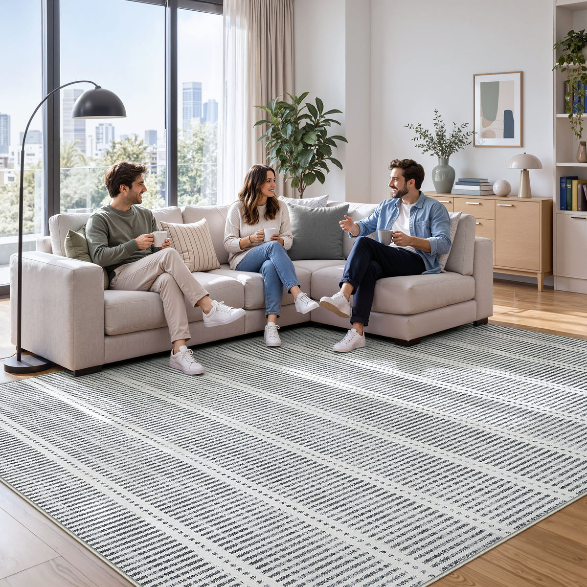 Minimalist Washable Runner Rug - Non-Slip Ultra Thin Carpet for Kitchen Hallway