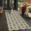 Tribesigns Hallway Tan Green Scalloped Easy Jute Kitchen Runner Rug
