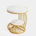 Round End Table, 2 Tiers Faux Marble Side Table with Storage Shelf Tribesigns