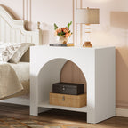 27" Nightstand, Farmhouse Bedside Table with Storage