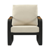 29.9" Wide Outdoor Patio Sofa, Modern Single Seat With Removable Cushions 3