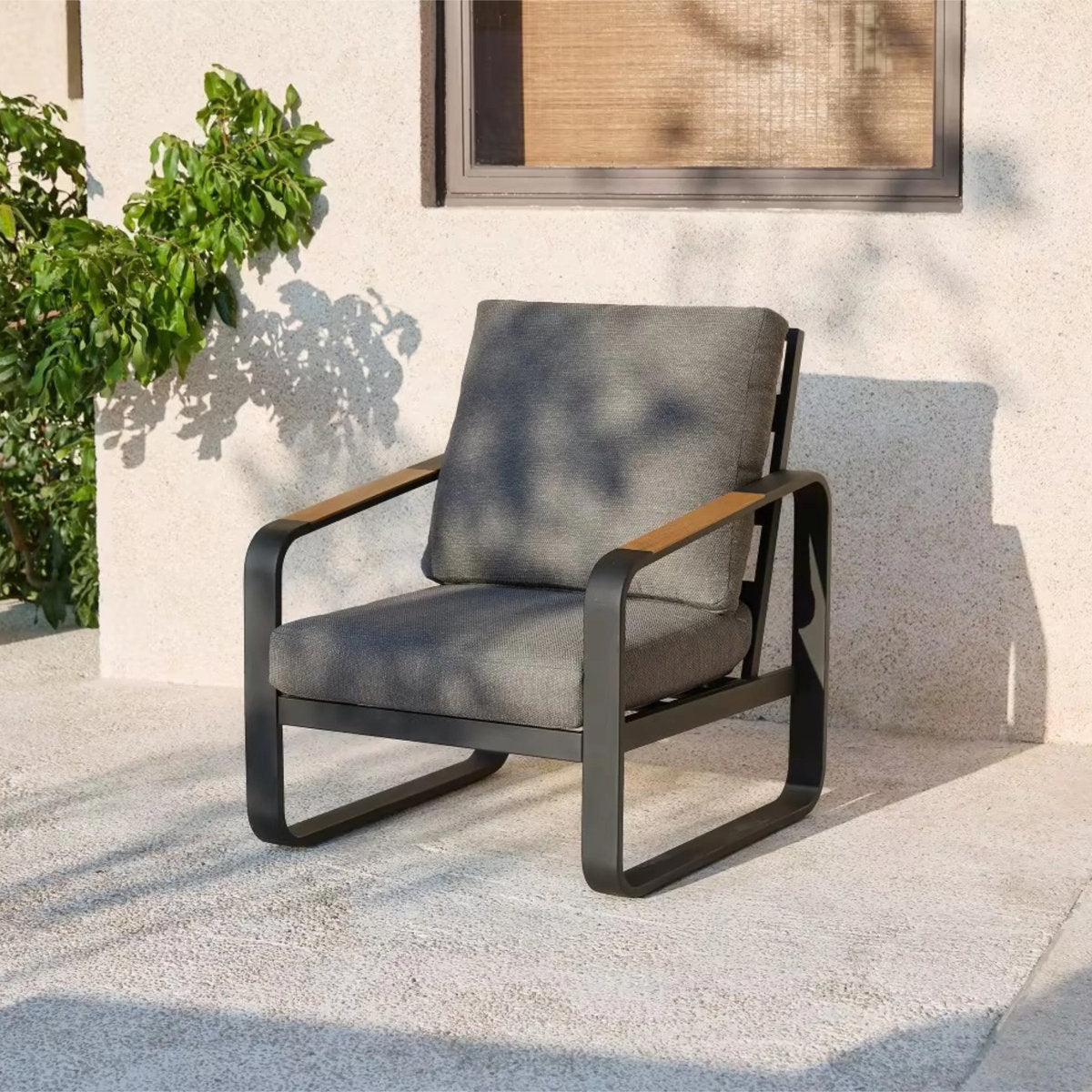 29.9" Wide Outdoor Patio Sofa, Modern Single Seat With Removable Cushions