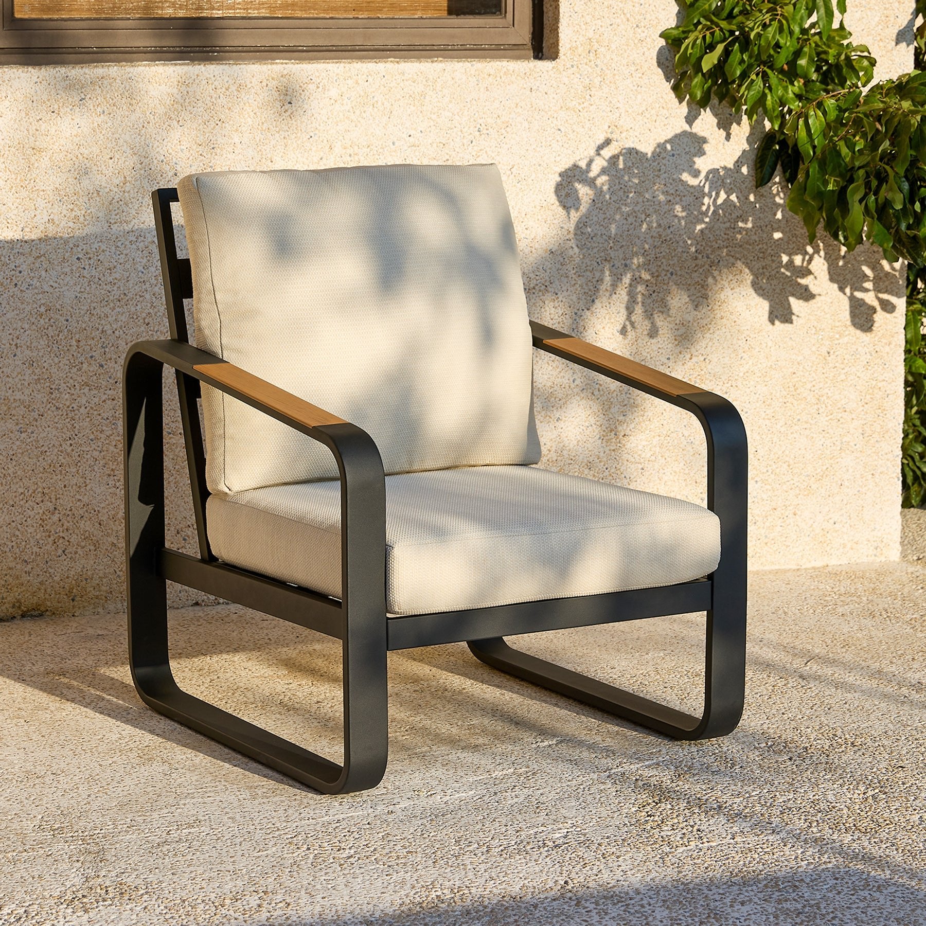 29.9" Wide Outdoor Patio Sofa, Modern Single Seat With Removable Cushions
