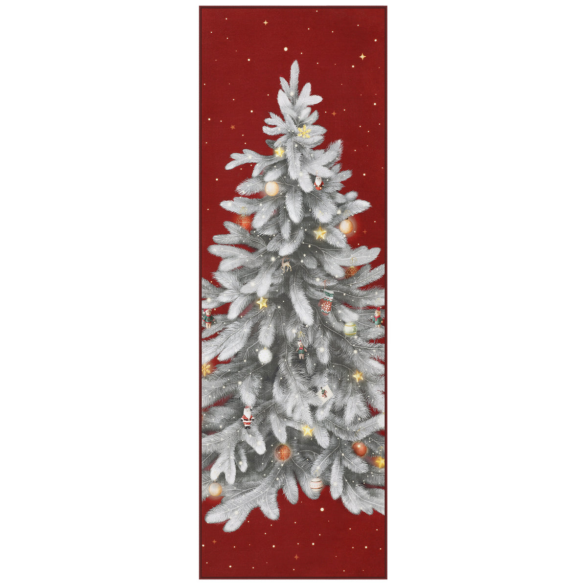 Tribesigns Christmas Tree Washable Runner Rug for Hallway Entryway