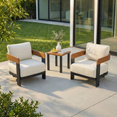 2-Person Patio Conversation Sets With Cushions, 3-Piece Outdoor Furniture Set 3