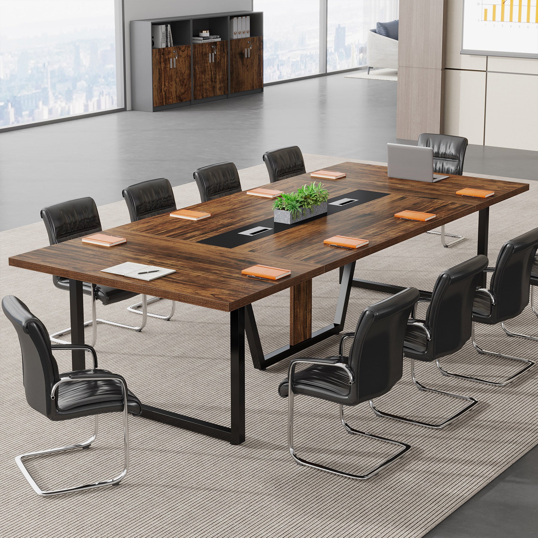 8 FT Conference Table, 94.49" Large Meeting Table for 10 People