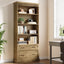 72" Bookshelf with Drawers, Freestanding 5-Shelf Bookcase Display Shelf