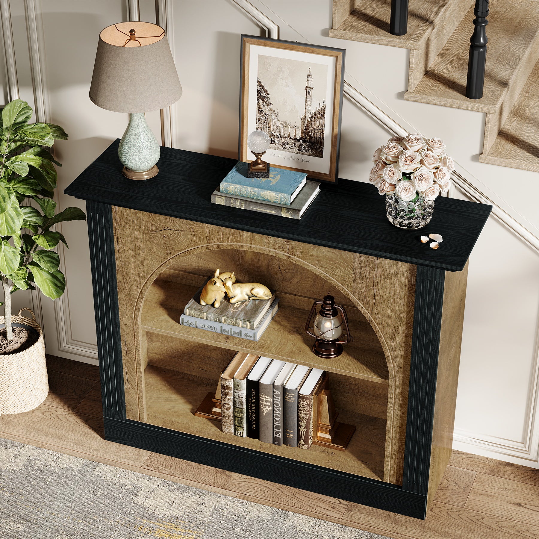 3-Tier Console Table, 43.3" Sofa Entryway Table with Storage