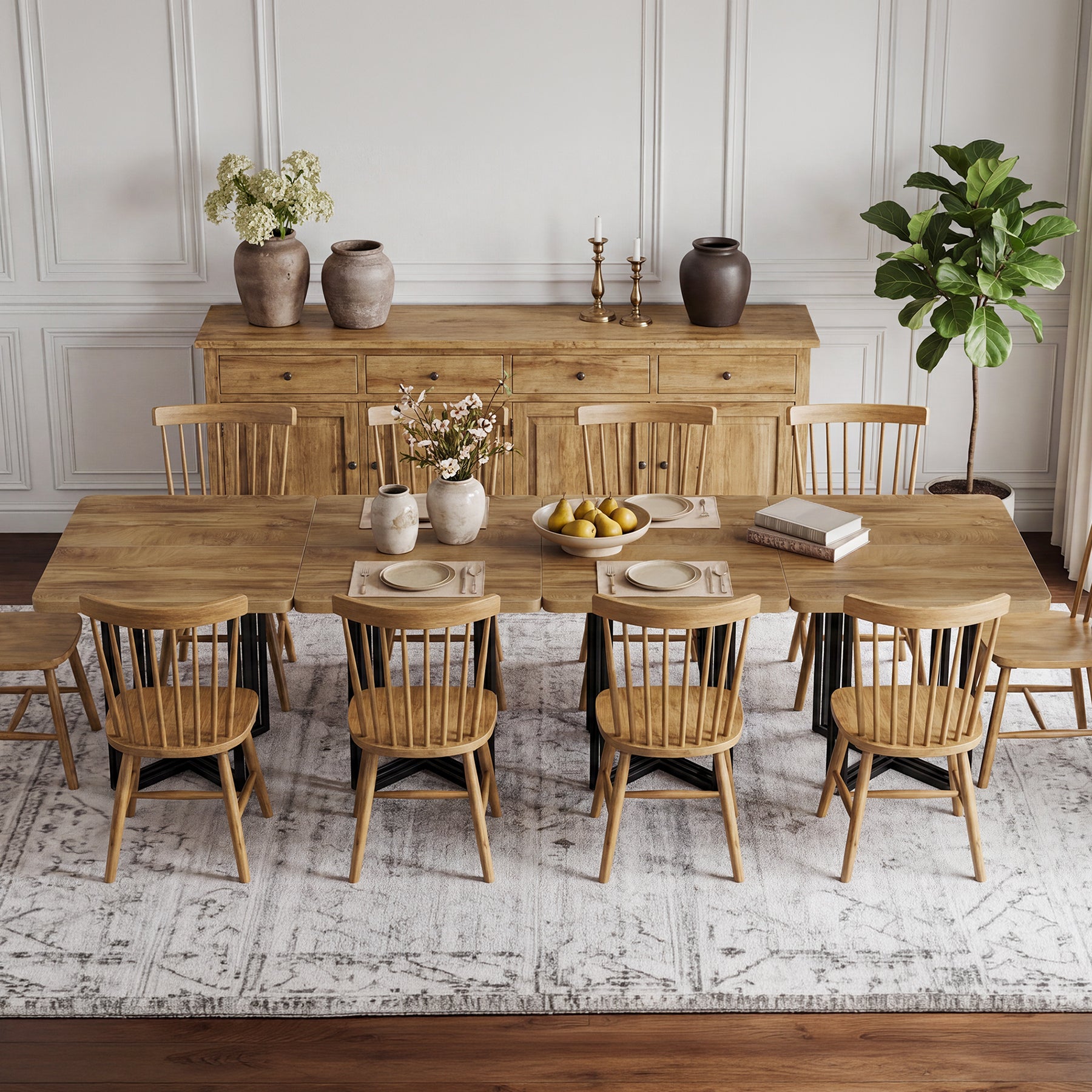 39.4-Inch Farmhouse Dining Table for 4, Compact Kitchen Table for Small Dining Rooms
