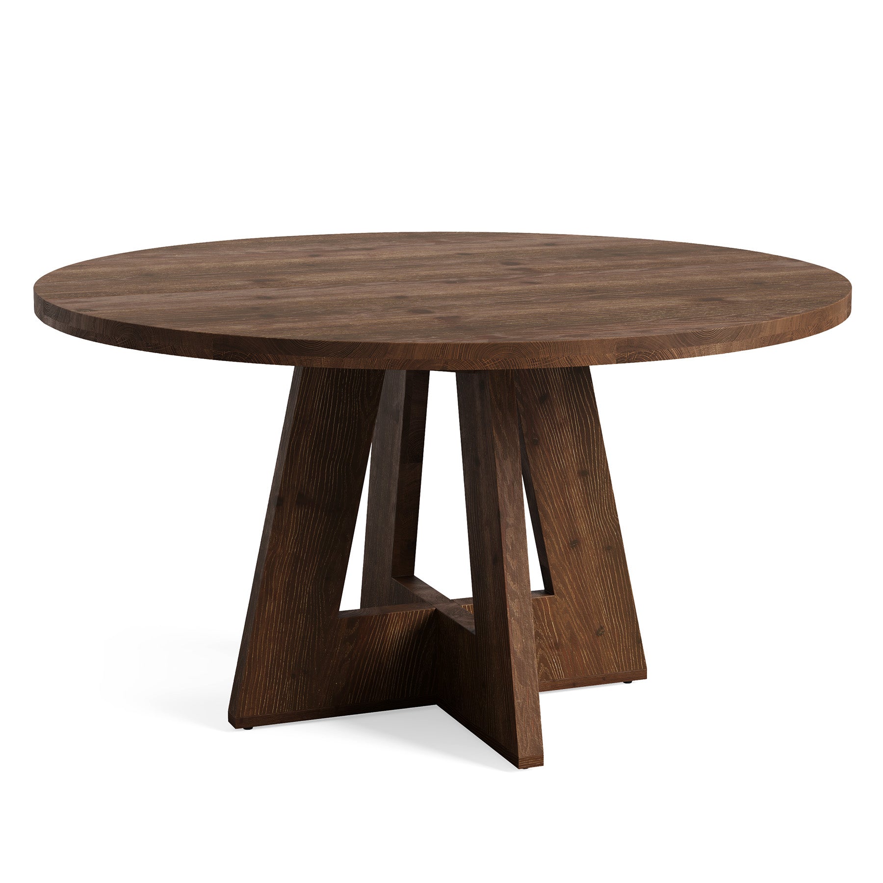 Solid Wood Round Dining Table for 4-6, 47" Farmhouse Kitchen Table for Dining Room