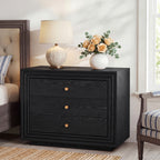 31.5" Oversized Nightstand, Farmhouse Bedside Table with 3 Drawers