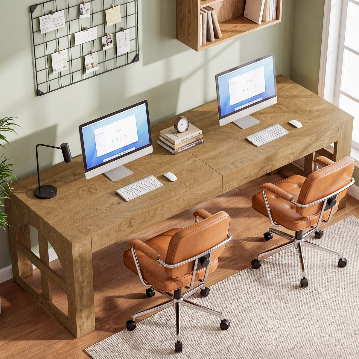 79" Two Person Desk, Farmhouse Double Computer Desk, Home Office