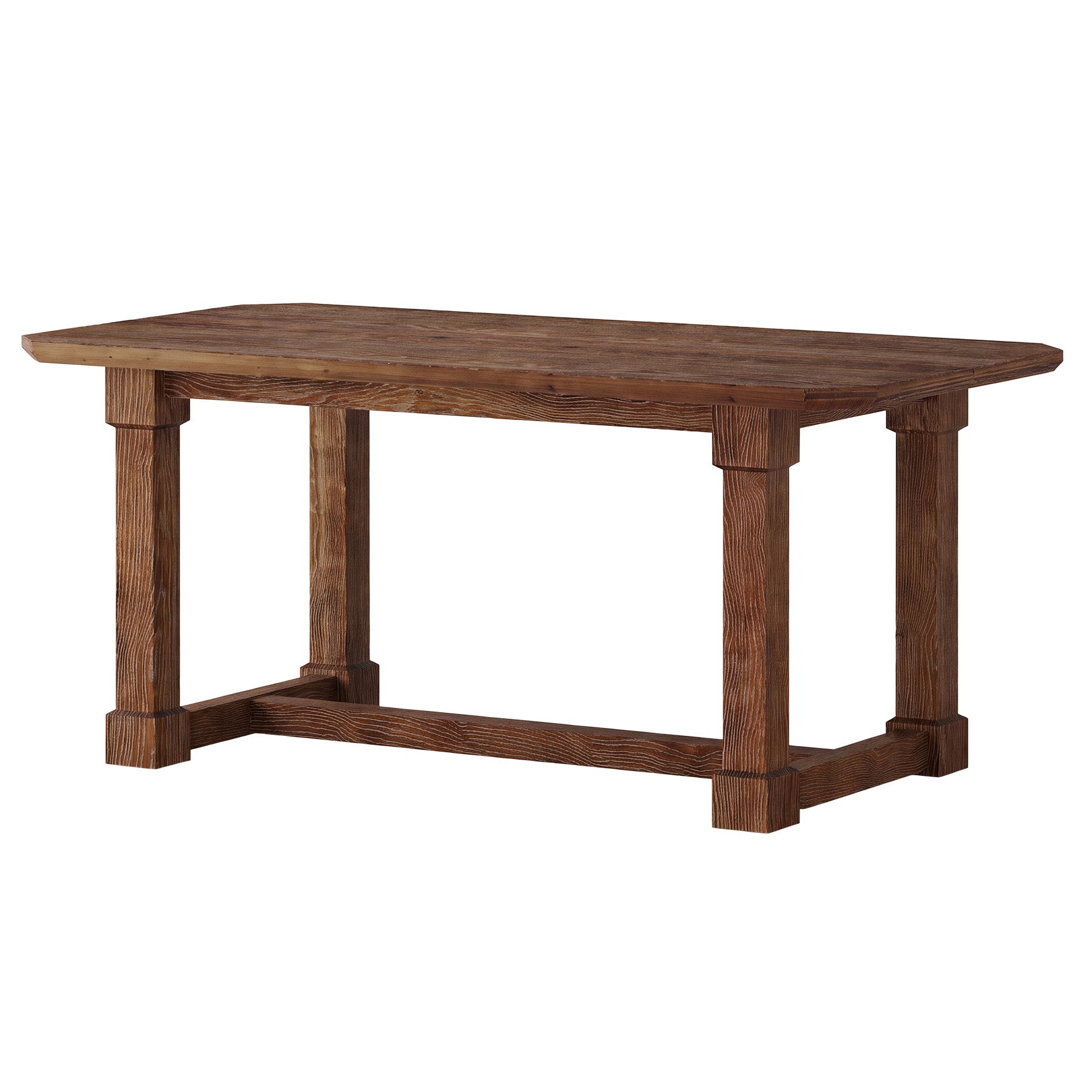 63" Solid Wood Executive Desk, Heavy-Duty Office Computer Desk with Thick Top & Sturdy Legs