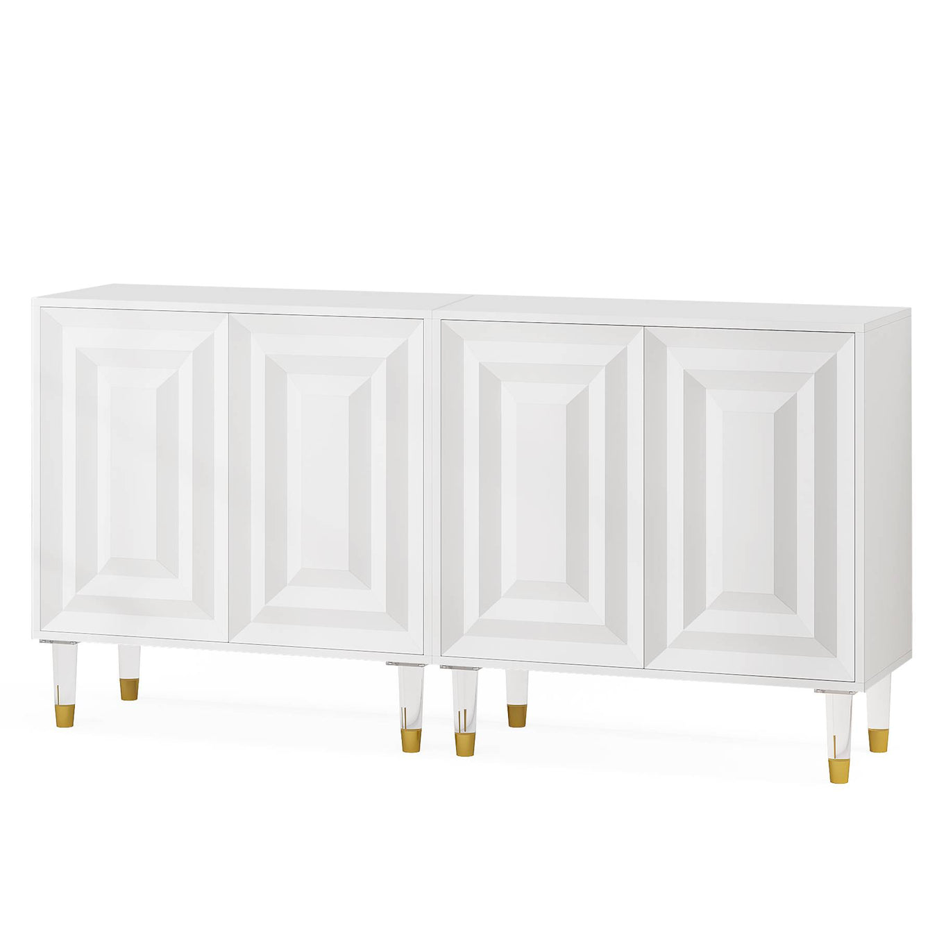 Sideboard Buffet, 63" Modern Kitchen Accent Cabinet with 4 Doors Tribesigns