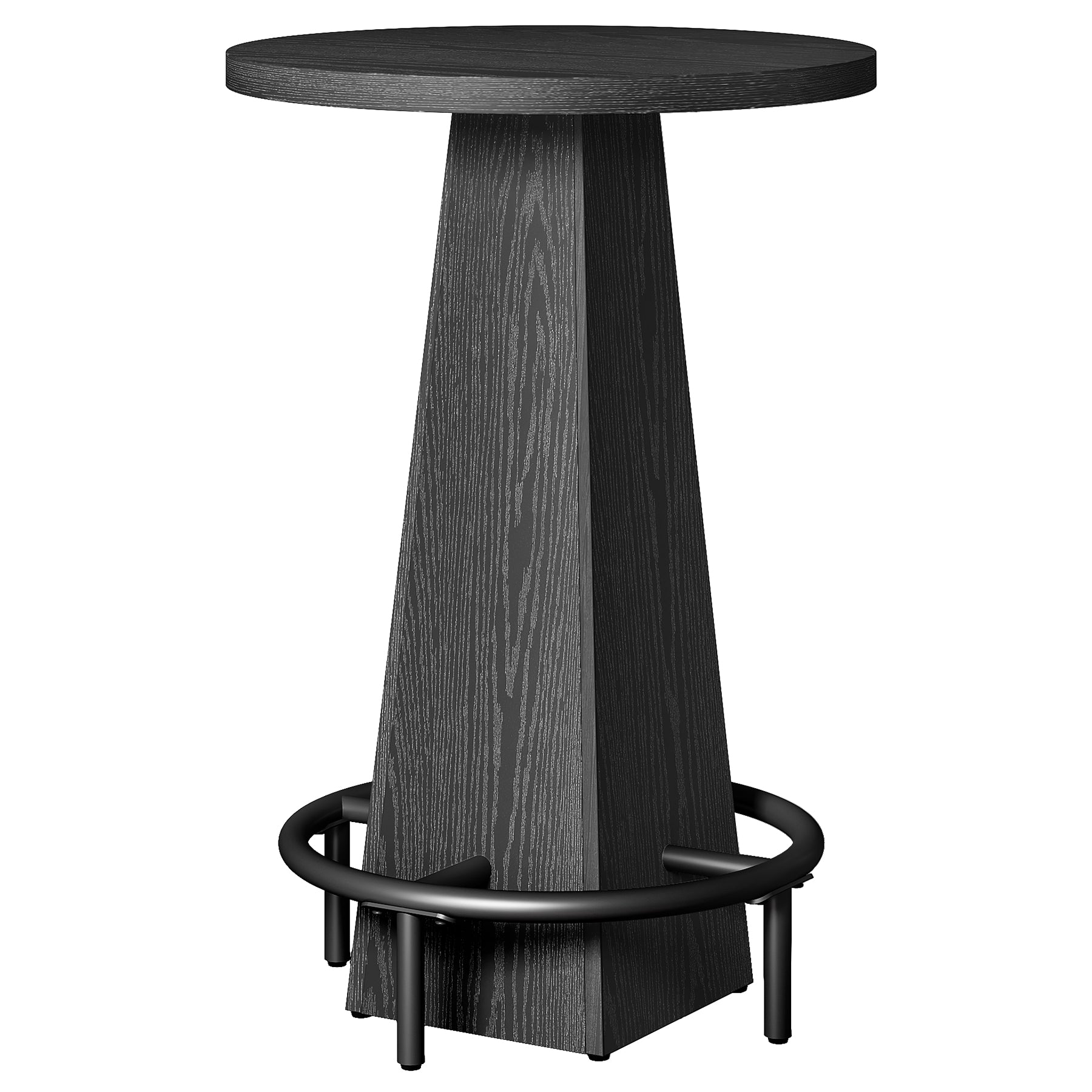 Round Pub Table, Counter Height Bar Table With Footrest