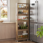 63" Utility Cart on Wheels, 5-Tier Narrow Mobile Shelf Organizer 3