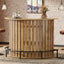 39.4" Bar Table, 4-Tier Arc-Shaped Wine Bar Cabinet with Footrest for Home Pub
