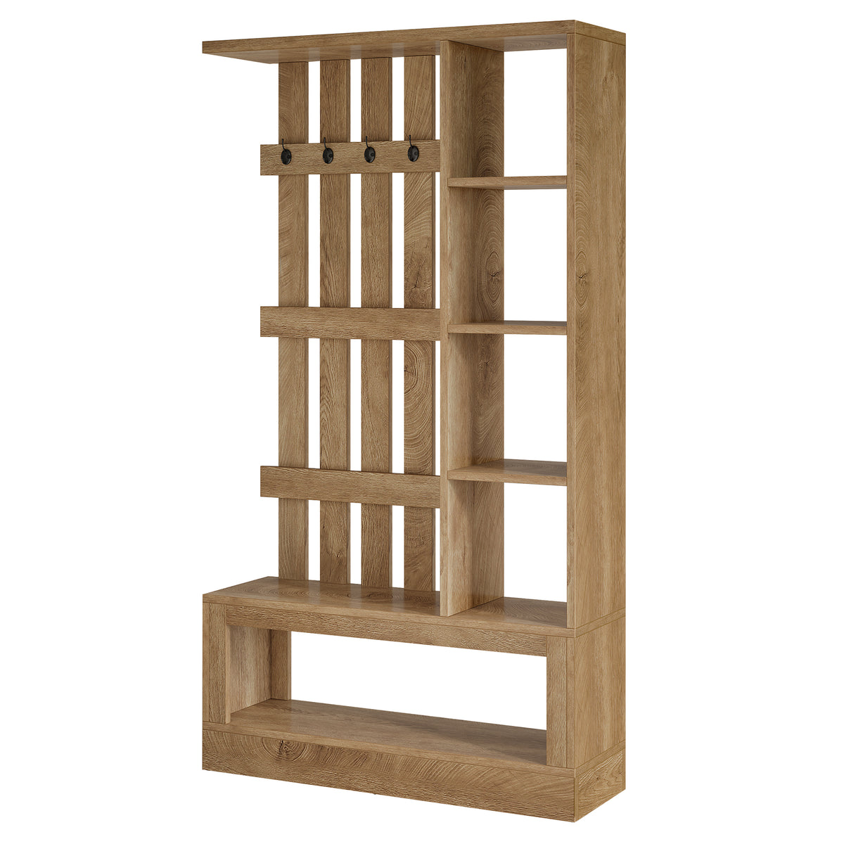 70.87" Farmhouse Hall Tree with Storage Bench & Hooks for Entryway