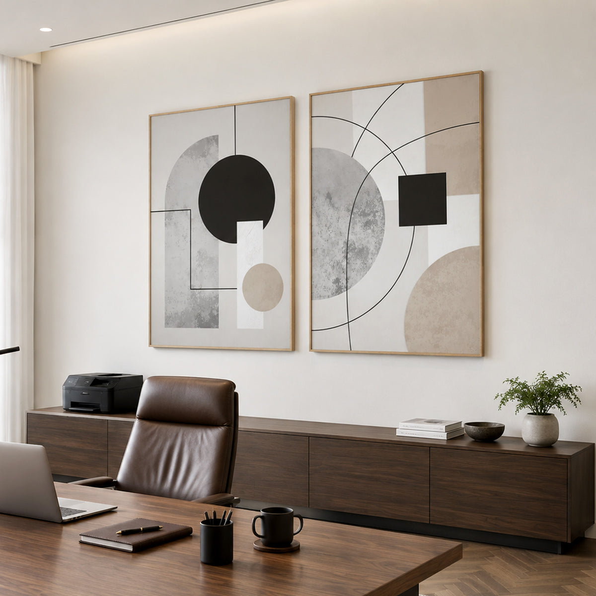 Large Wall Art Set of 2, 24x36 Framed Canvas Wall Decor for Living Room