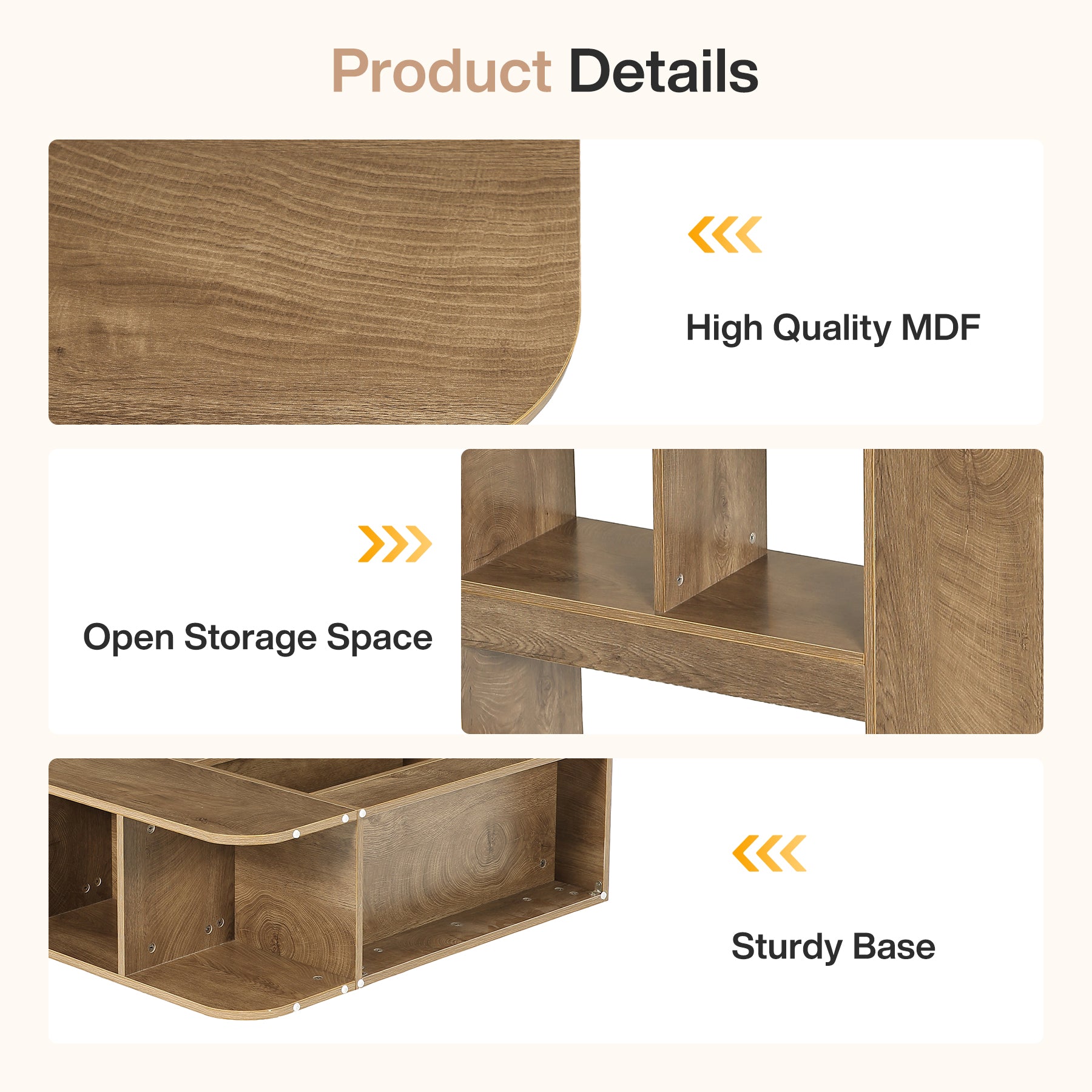 71" Room Divider with Open Storage Shelves, Freestanding Wall Partition for Living Room