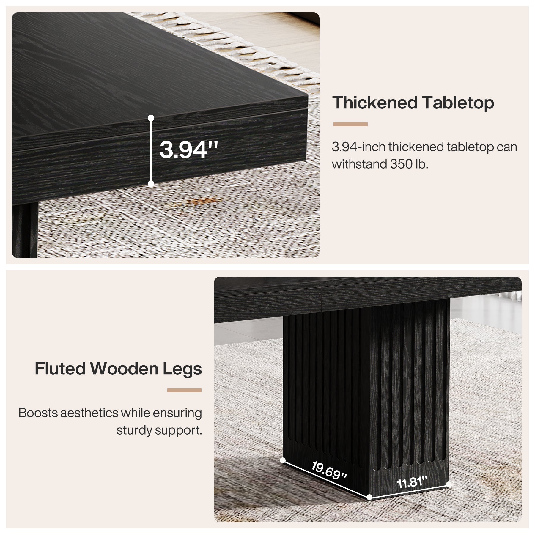 63" Executive Desk, Modern Office Computer Desk with Double Pedestal