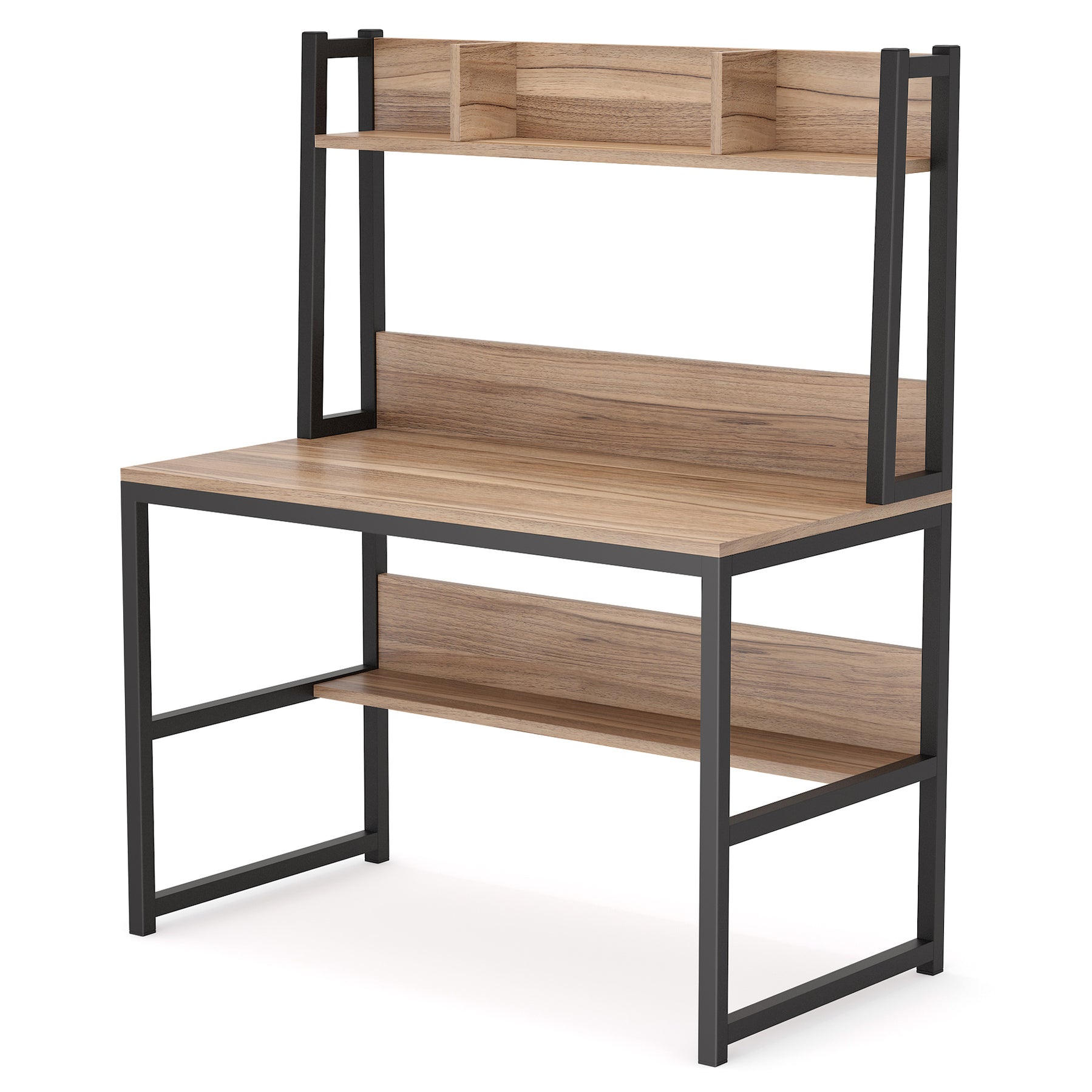 Tribesigns 55" Tall Computer Desk with Hutch and Storage Shelves